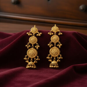 Rajvanshi Cascade Gold Earrings - 22K Jewellery