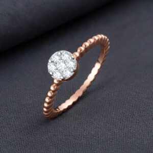 Starlit Circle Diamond Ring - 18K Jewellery