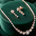 Crystal Halo Elegance Diamond Set  - 18K Jewellery