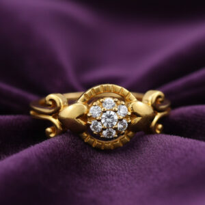 Golden Scroll Bloom Ring - 22K Jewellery