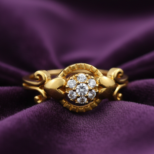 Golden Scroll Bloom Ring - 22K Jewellery Golden Scroll Bloom Ring - 22K Jewellery