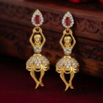 Nritya Rani Temple Drop Gold Earrings - 22K Jewellery