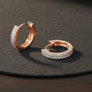 HALF HOOP DIAMOND STUDS - 18K JEWELLERY