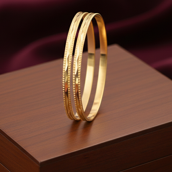 Royal Imprint Gold Bangles - 22K Jewellery Royal Imprint Gold Bangles - 22K Jewellery