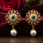 Noir Petal Gold Earrings - 22K Jewellery