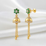Anaya Green Gold Jhumki - 22K Jewellery