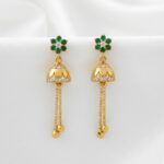 Anaya Green Gold Jhumki - 22K Jewellery