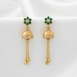 Anaya Green Gold Jhumki - 22K Jewellery