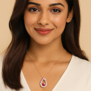 RADIANT TEARDROP DIAMOND PENDANT - 18K JEWELLERY