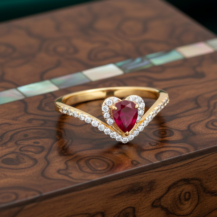 HEART'S EMBRACE DIAMOND RING - 18K JEWELLERY HEART'S EMBRACE DIAMOND RING - 18K JEWELLERY