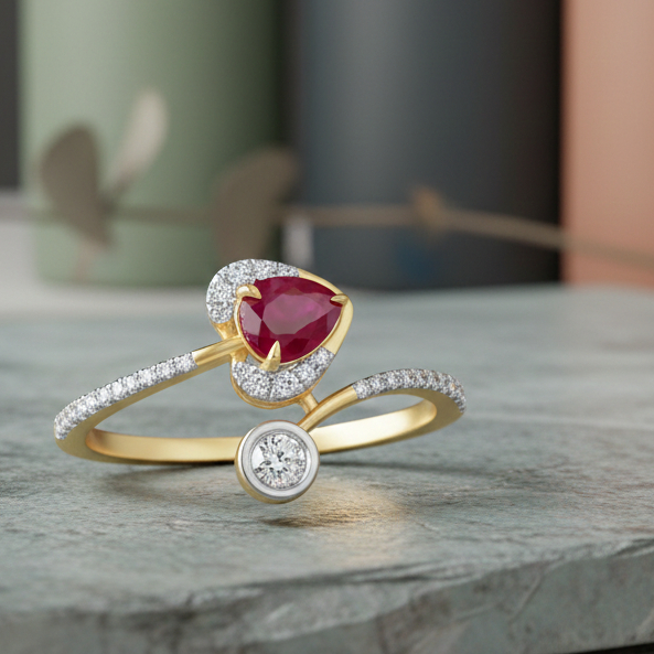 CRIMSON RADIANCE DIAMOND RING - 18K JEWELLERY CRIMSON RADIANCE DIAMOND RING - 18K JEWELLERY