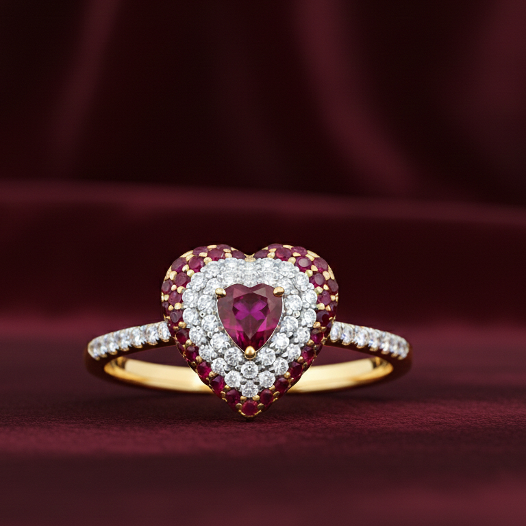 HEART OF ELEGANCE DIAMOND RING - 18K JEWELLERY HEART OF ELEGANCE DIAMOND RING - 18K JEWELLERY