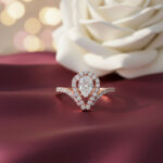 SPARKLING TEARDROP DIAMOND RING - 18K JEWELLERY
