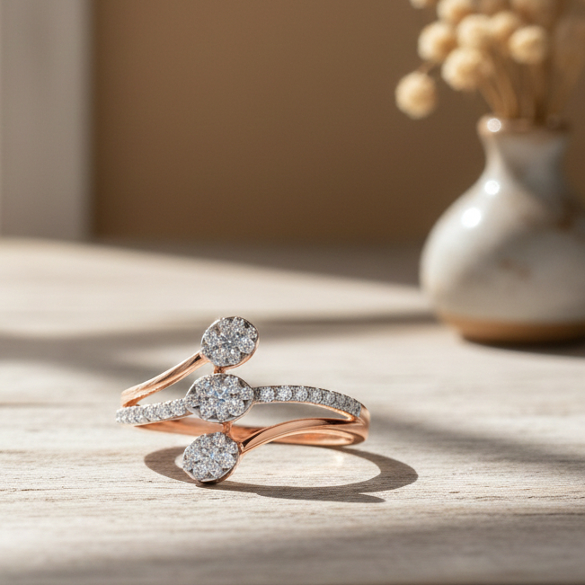 TRIPLE AURA SPARK DIAMOND RING - 18K JEWELLERY TRIPLE AURA SPARK DIAMOND RING - 18K JEWELLERY