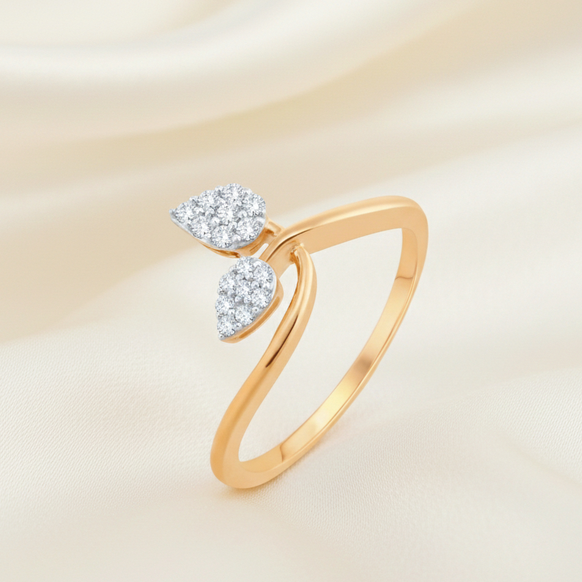 Twin Leaf Diamond Ring - 18K Jewellery Twin Leaf Diamond Ring - 18K Jewellery