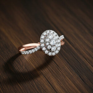 Rose Sparkle Diamond Ring - 18K Jewellery