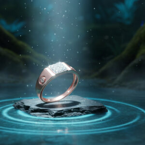 Bold Square Cluster Men's Diamond Ring - 18K Jewellery