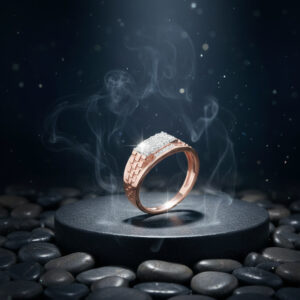 Textured Grid Men's Diamond Ring - 18K Jewellery