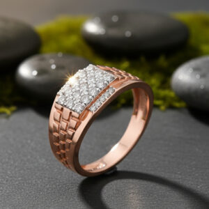 REGAL SQUARE CLUSTER MEN'S DIAMOND RING - 18K JEWELLERY