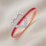 DIAMOND HEART INTERTWINE RING - 18K JEWELLERY