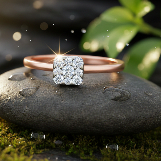 DAZZLE SQUARE DIAMOND RING - 18K JEWELLERY DAZZLE SQUARE DIAMOND RING - 18K JEWELLERY