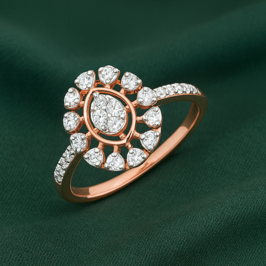 HALO BLOOM DIAMOND RING - 18K JEWELLERY HALO BLOOM DIAMOND RING - 18K JEWELLERY