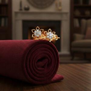 GOLDEN FLORA DIAMOND STUDS - 18K JEWELLERY