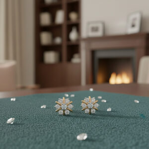 SNOWFLAKE DIAMOND STUDS - 18K JEWELLERY