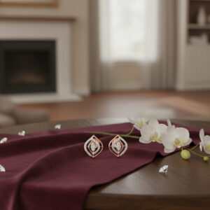 DIAMOND AURA PETAL STUDS - 18K JEWELLERY