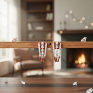 TWIN ROW DIAMOND HOOP STUDS - 18K JEWELLERY