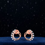 DIAMOND CROWN HOOP STUDS - 18K JEWELLERY