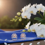 DIAMOND STRIPES OVAL STUDS - 18K JEWELLERY