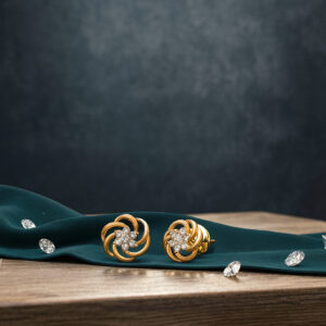 SUN PETAL DIAMOND STUDS - 18K JEWELLERY