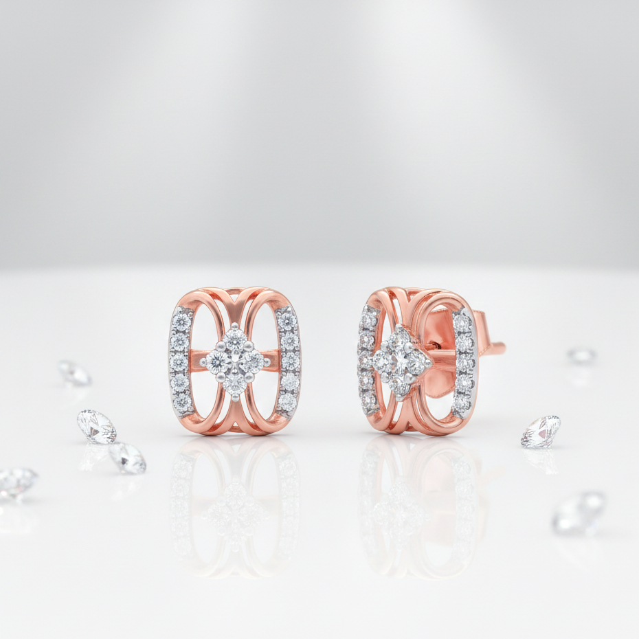 REGAL FRAME DIAMOND STUDS - 18K JEWELLERY REGAL FRAME DIAMOND STUDS - 18K JEWELLERY