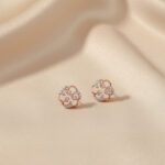 PETAL SCROLL DIAMOND STUDS - 18K JEWELLERY
