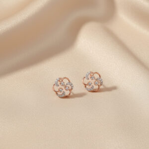 PETAL SCROLL DIAMOND STUDS - 18K JEWELLERY