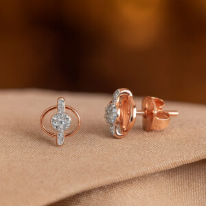 LATTICE LINKS DIAMOND STUDS - 18K JEWELLERY