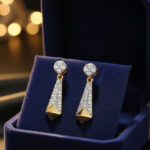 GLIMMERING TRIANGLE DIAMOND EARRINGS- 18K JEWELLERY