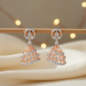BLOSSOM DOME DIAMOND JHUMKAS - 18K JEWELLERY