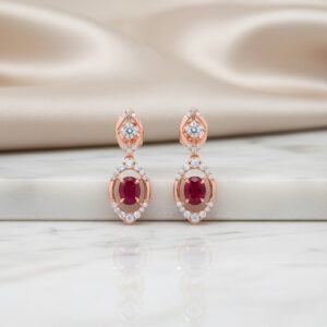 CRIMSON DUSK DIAMOND EARRINGS - 18K JEWELLERY