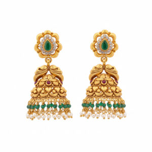 RAJASI TEMPLE GOLD JHUMKI- 22K JEWELLERY