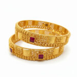 SHAHI CHAUKOR GOLD BANGLES - 22K JEWELLERY