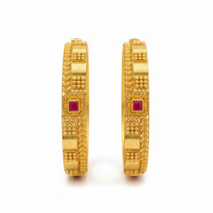 SHAHI CHAUKOR GOLD BANGLES - 22K JEWELLERY