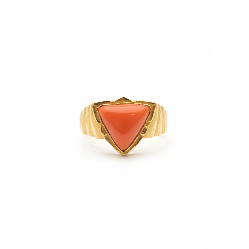 SUNSTONE CREST MEN'S GOLD RING - 22K JEWELLERY SUNSTONE CREST MEN'S GOLD RING - 22K JEWELLERY
