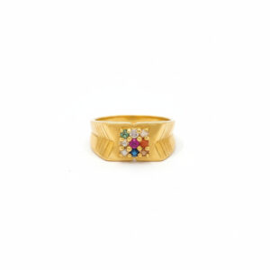 ROYAL NAVRANG MEN'S GOLD RING - 22K JEWELLERY
