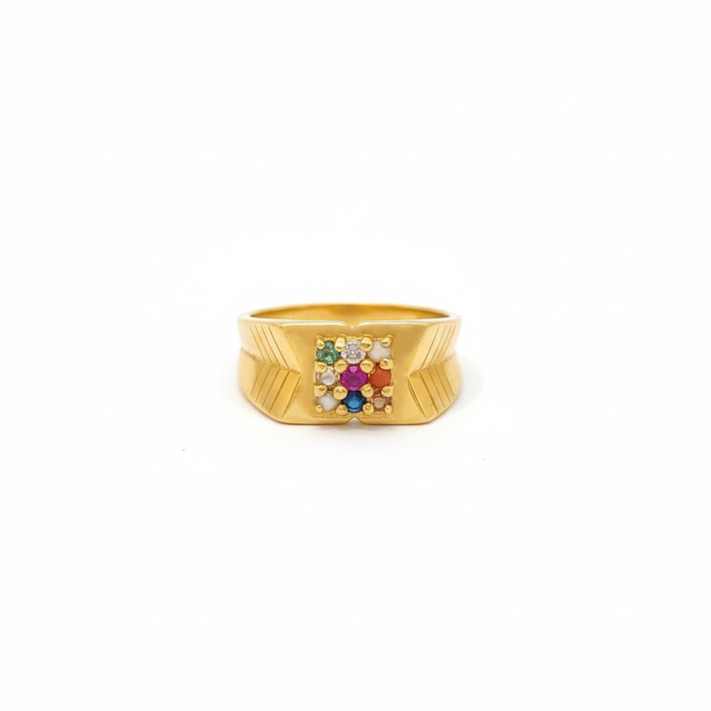 ROYAL NAVRANG MEN'S GOLD RING - 22K JEWELLERY ROYAL NAVRANG MEN'S GOLD RING - 22K JEWELLERY