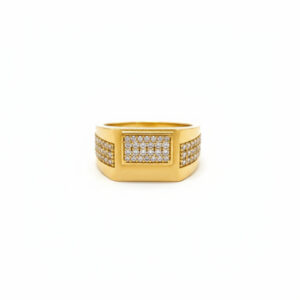 IMPERIAL GRID MEN'S GOLD RING - 22K JEWELLERY