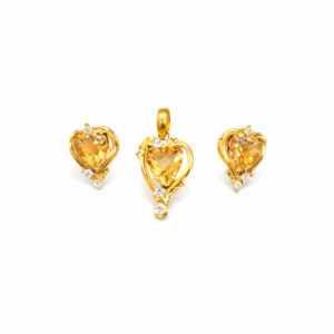 AMOUR GLOW HEART GOLD PENDANT SET - 22K JEWELLERY