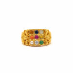 NAVARATNA AURA MEN'S GOLD RING - 22K JEWELLERY