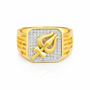 DIVINE COURAGE MEN'S GOLD RING - 22K JEWELLERY